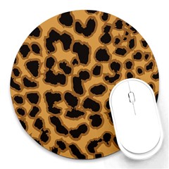 Leopard Print Spots Round Mousepad by ConteMonfreyShop