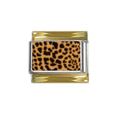 Leopard Print Spots Gold Trim Italian Charm (9mm) by ConteMonfreyShop