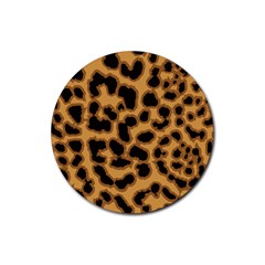 Leopard Print Spots Rubber Coaster (round) by ConteMonfreyShop