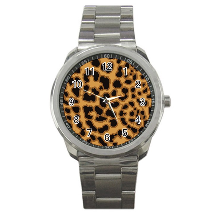 Leopard Print Spots Sport Metal Watch