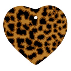 Leopard Print Spots Heart Ornament (two Sides) by ConteMonfreyShop