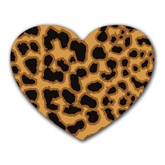 Leopard Print Spots Heart Mousepad by ConteMonfreyShop