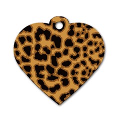 Leopard Print Spots Dog Tag Heart (two Sides) by ConteMonfreyShop