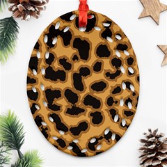 Leopard Print Spots Ornament (oval Filigree) by ConteMonfreyShop