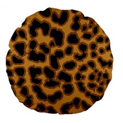 Leopard Print Spots Large 18  Premium Round Cushion  by ConteMonfreyShop