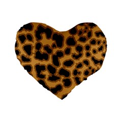 Leopard Print Spots Standard 16  Premium Heart Shape Cushion  by ConteMonfreyShop