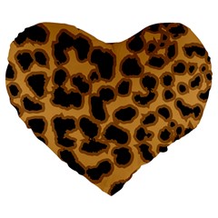 Leopard Print Spots Large 19  Premium Heart Shape Cushion by ConteMonfreyShop