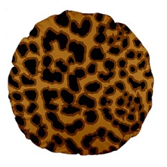 Leopard Print Spots Large 18  Premium Flano Round Cushion  by ConteMonfreyShop