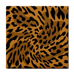 Leopard Print Jaguar Dots Brown Tile Coaster