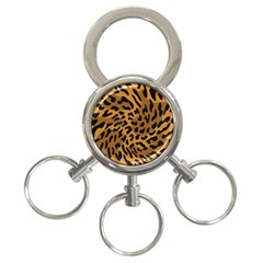 Leopard Print Jaguar Dots Brown 3-ring Key Chain by ConteMonfreyShop