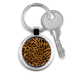 Leopard Print Jaguar Dots Brown Key Chain (round) by ConteMonfreyShop