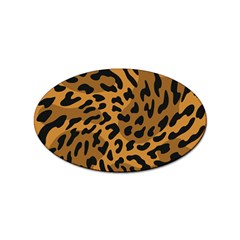 Leopard Print Jaguar Dots Brown Sticker Oval (100 Pack) by ConteMonfreyShop