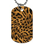 Leopard Print Jaguar Dots Brown Dog Tag (Two Sides) Front