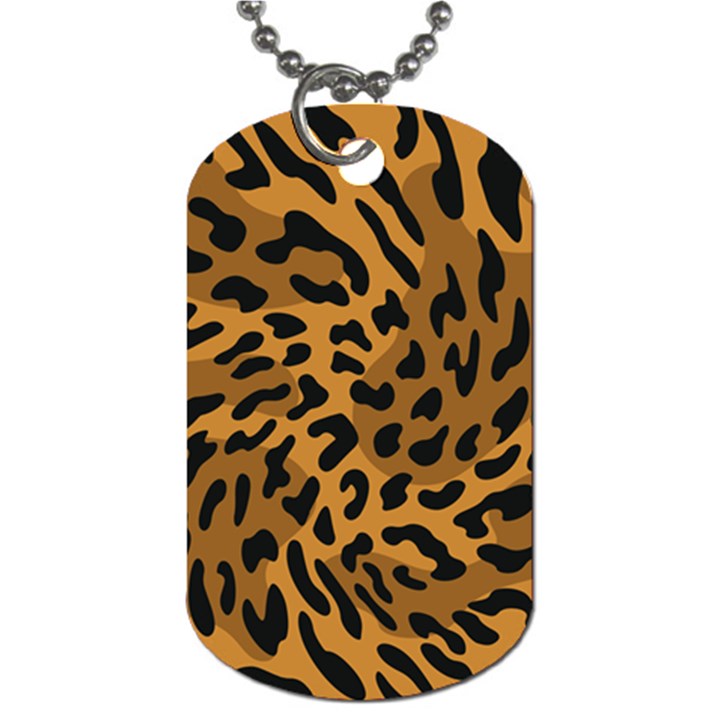 Leopard Print Jaguar Dots Brown Dog Tag (Two Sides)