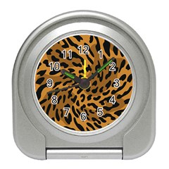 Leopard Print Jaguar Dots Brown Travel Alarm Clock by ConteMonfreyShop