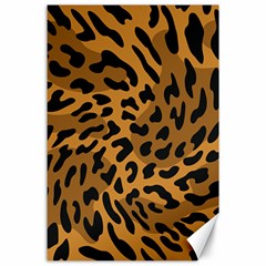 Leopard Print Jaguar Dots Brown Canvas 24  X 36  by ConteMonfreyShop