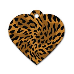 Leopard Print Jaguar Dots Brown Dog Tag Heart (one Side) by ConteMonfreyShop