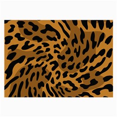 Leopard Print Jaguar Dots Brown Large Glasses Cloth (2 Sides) by ConteMonfreyShop