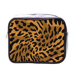 Leopard Print Jaguar Dots Brown Mini Toiletries Bag (one Side) by ConteMonfreyShop