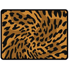 Leopard Print Jaguar Dots Brown Fleece Blanket (large) by ConteMonfreyShop