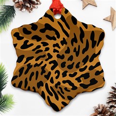 Leopard Print Jaguar Dots Brown Ornament (snowflake)