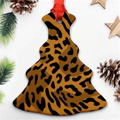 Leopard Print Jaguar Dots Brown Ornament (christmas Tree) 