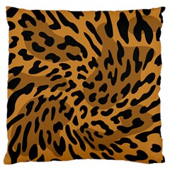 Leopard Print Jaguar Dots Brown Standard Flano Cushion Case (one Side) by ConteMonfreyShop