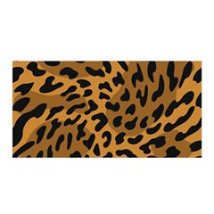 Leopard Print Jaguar Dots Brown Satin Wrap 35  X 70  by ConteMonfreyShop