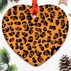 Leopard Print Peach Colors Ornament (heart)