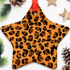 Leopard Print Peach Colors Ornament (star)