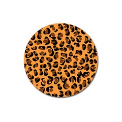 Leopard Print Peach Colors Magnet 3  (round) by ConteMonfreyShop