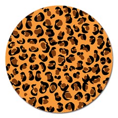 Leopard Print Peach Colors Magnet 5  (round) by ConteMonfreyShop