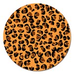 Leopard Print peach colors Magnet 5  (Round) Front