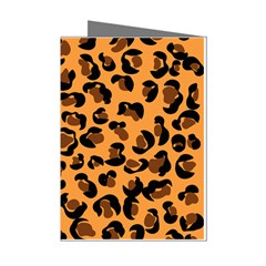 Leopard Print Peach Colors Mini Greeting Cards (pkg Of 8) by ConteMonfreyShop