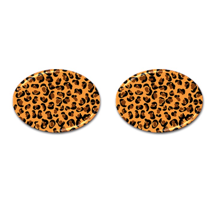 Leopard Print peach colors Cufflinks (Oval)