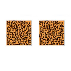 Leopard Print Peach Colors Cufflinks (square) by ConteMonfreyShop