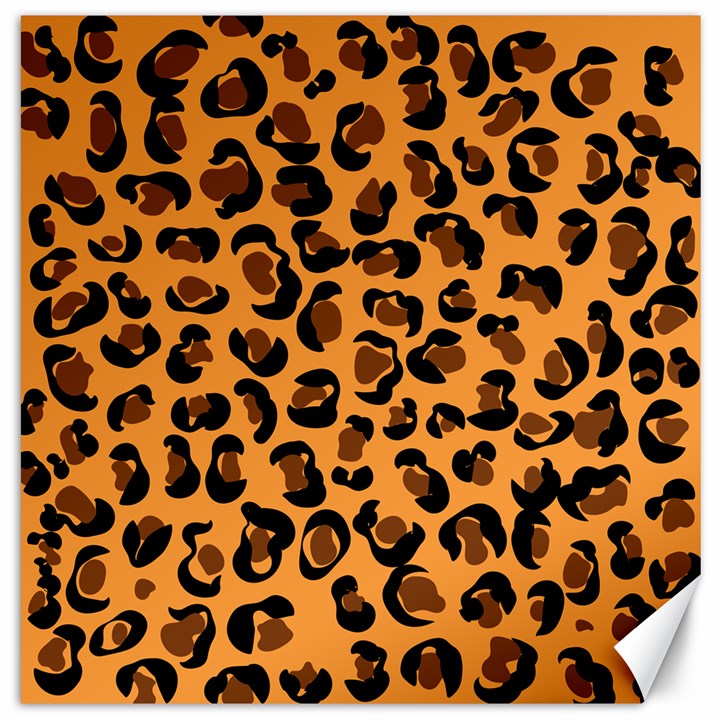 Leopard Print peach colors Canvas 16  x 16 