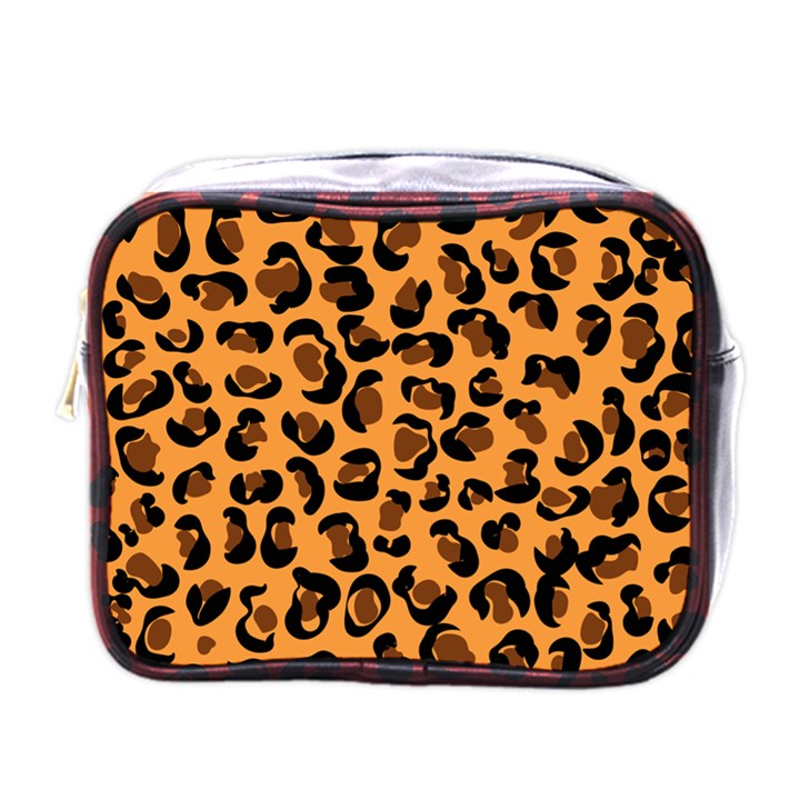 Leopard Print peach colors Mini Toiletries Bag (One Side)