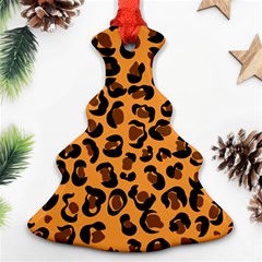 Leopard Print Peach Colors Christmas Tree Ornament (two Sides)