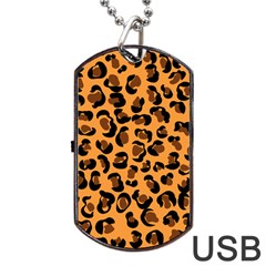 Leopard Print Peach Colors Dog Tag Usb Flash (two Sides) by ConteMonfreyShop