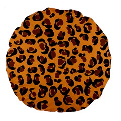 Leopard Print Peach Colors Large 18  Premium Round Cushion  by ConteMonfreyShop