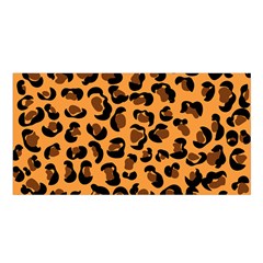 Leopard Print Peach Colors Satin Shawl 45  X 80  by ConteMonfreyShop