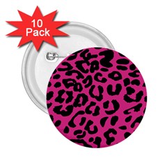 Leopard Print Jaguar Dots Pink 2 25  Button (10 Pack) by ConteMonfreyShop