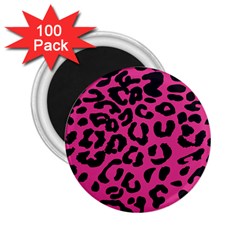 Leopard Print Jaguar Dots Pink 2 25  Magnet (100 Pack) 