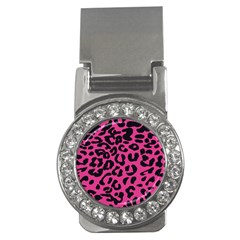 Leopard Print Jaguar Dots Pink Money Clip (cz) by ConteMonfreyShop