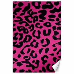 Leopard Print Jaguar Dots Pink Canvas 24  X 36  by ConteMonfreyShop