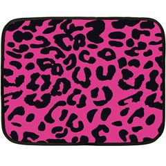 Leopard Print Jaguar Dots Pink Fleece Blanket (mini) by ConteMonfreyShop