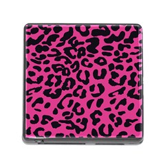 Leopard Print Jaguar Dots Pink Memory Card Reader (square 5 Slot) by ConteMonfreyShop