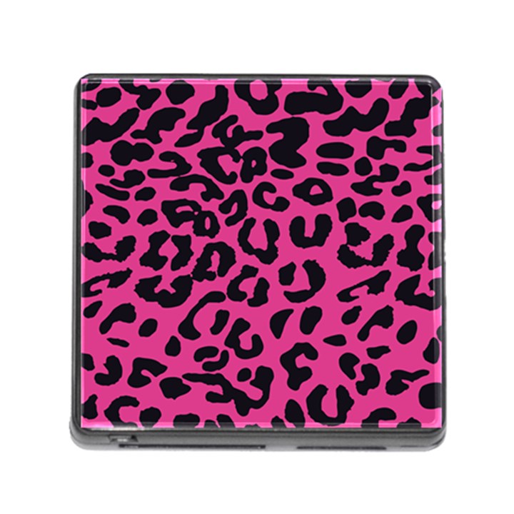 Leopard Print Jaguar Dots Pink Memory Card Reader (Square 5 Slot)