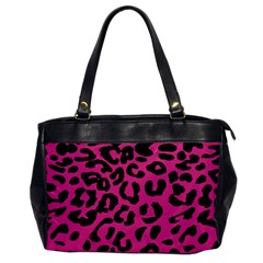 Leopard Print Jaguar Dots Pink Oversize Office Handbag by ConteMonfreyShop